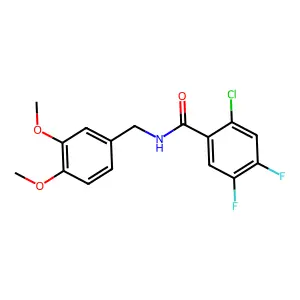 2-chloro-N-[(3,4-dimethoxyphenyl)methyl]-4,5-difluorobenzamide structure