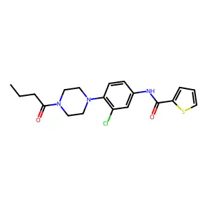 N-[4-(4-butanoylpiperazin-1-yl)-3-chlorophenyl]thiophene-2-carboxamide structure