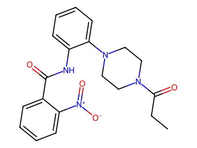 2-nitro-N-[2-(4-propanoylpiperazin-1-yl)phenyl]benzamide structure