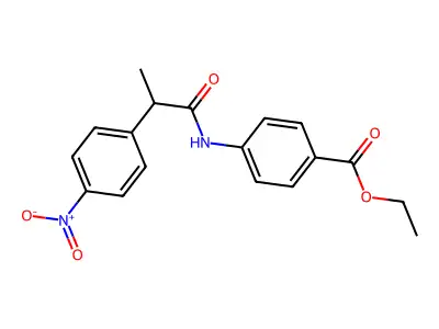 Ethyl 4-{[2-(4-nitrophenyl)propanoyl]amino}benzoate structure
