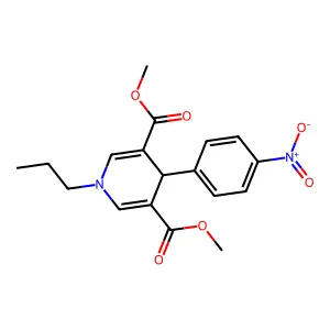 Dimethyl 4-(4-nitrophenyl)-1-propyl-1,4-dihydropyridine-3,5-dicarboxylate structure