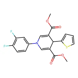dimethyl 1-(3,4-difluorophenyl)-4-(thiophen-2-yl)-1,4-dihydropyridine-3,5-dicarboxylate structure