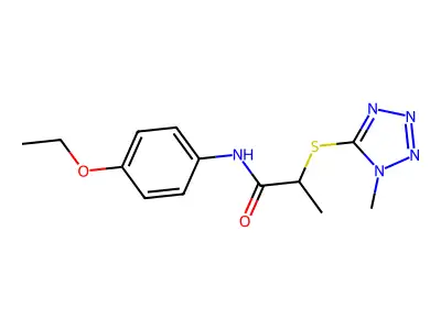 N-(4-ethoxyphenyl)-2-(1-methyltetrazol-5-yl)sulfanylpropanamide structure