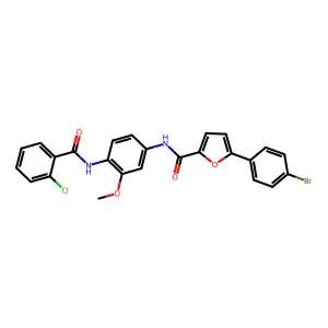 5-(4-bromophenyl)-N-[4-[(2-chlorobenzoyl)amino]-3-methoxyphenyl]furan-2-carboxamide structure