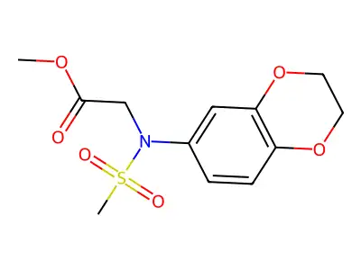 methyl N-(2,3-dihydro-1,4-benzodioxin-6-yl)-N-(methylsulfonyl)glycinate structure