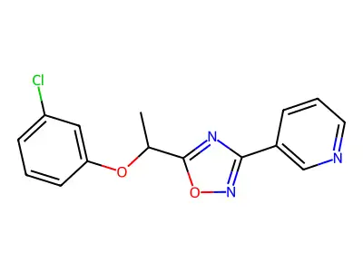3-{5-[1-(3-Chlorophenoxy)ethyl]-1,2,4-oxadiazol-3-yl}pyridine structure