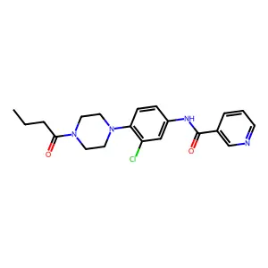 N-[4-(4-butanoylpiperazin-1-yl)-3-chlorophenyl]pyridine-3-carboxamide structure