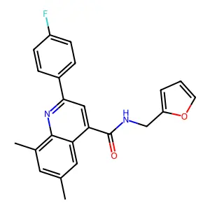 2-(4-fluorophenyl)-N-(furan-2-ylmethyl)-6,8-dimethylquinoline-4-carboxamide structure