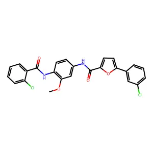 N-{4-[(2-chlorobenzoyl)amino]-3-methoxyphenyl}-5-(3-chlorophenyl)-2-furamide structure