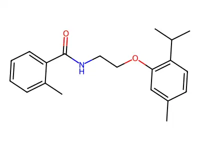 2-methyl-N-[2-(5-methyl-2-propan-2-ylphenoxy)ethyl]benzamide structure