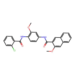 N-{4-[(2-chlorobenzoyl)amino]-3-methoxyphenyl}-3-methoxy-2-naphthamide structure