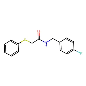 N-[(4-fluorophenyl)methyl]-2-phenylsulfanylacetamide structure