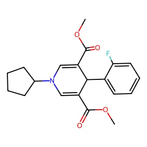 Dimethyl 1-cyclopentyl-4-(2-fluorophenyl)-1,4-dihydropyridine-3,5-dicarboxylate structure