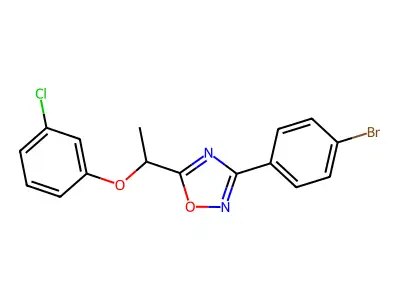 3-(4-Bromophenyl)-5-[1-(3-chlorophenoxy)ethyl]-1,2,4-oxadiazole structure