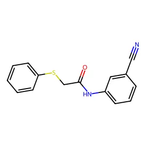N-(3-cyanophenyl)-2-(phenylthio)acetamide structure