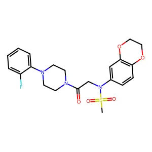 N-(2,3-dihydro-1,4-benzodioxin-6-yl)-N-{2-[4-(2-fluorophenyl)piperazin-1-yl]-2-oxoethyl}methanesulfonamide structure