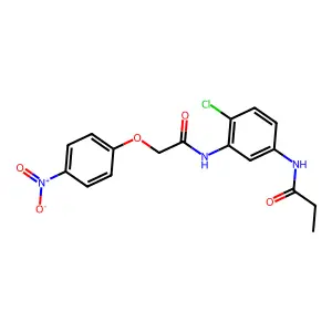 N-[4-chloro-3-[[2-(4-nitrophenoxy)acetyl]amino]phenyl]propanamide structure