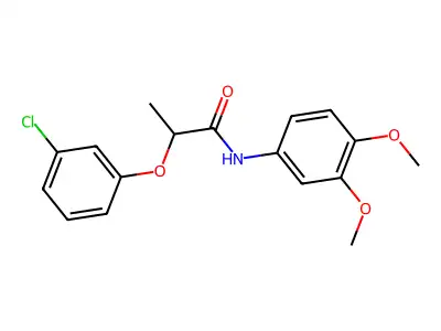 2-(3-chlorophenoxy)-N-(3,4-dimethoxyphenyl)propanamide structure