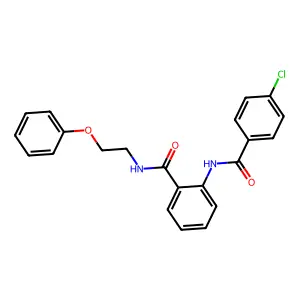 2-[(4-chlorobenzoyl)amino]-N-(2-phenoxyethyl)benzamide structure