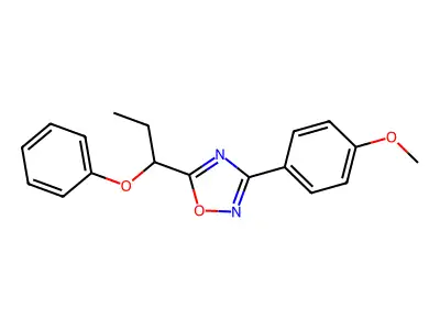3-(4-Methoxyphenyl)-5-(1-phenoxypropyl)-1,2,4-oxadiazole structure
