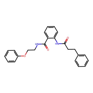 N-(2-phenoxyethyl)-2-(3-phenylpropanoylamino)benzamide structure