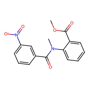methyl 2-[N-methyl(3-nitrophenyl)carbonylamino]benzoate structure