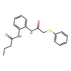 N-(2-{[(phenylsulfanyl)acetyl]amino}phenyl)butanamide structure