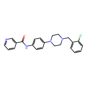 N-{4-[4-(2-chlorobenzyl)-1-piperazinyl]phenyl}nicotinamide structure