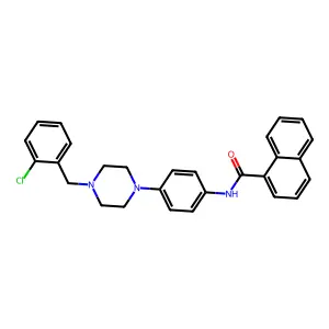 N-[4-[4-[(2-chlorophenyl)methyl]piperazin-1-yl]phenyl]naphthalene-1-carboxamide structure