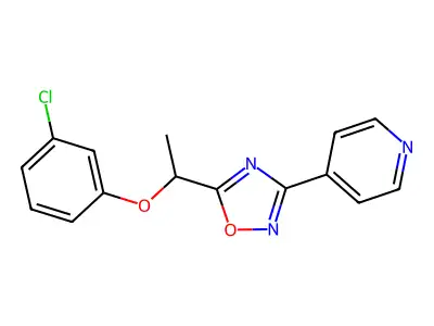 4-{5-[1-(3-Chlorophenoxy)ethyl]-1,2,4-oxadiazol-3-yl}pyridine structure