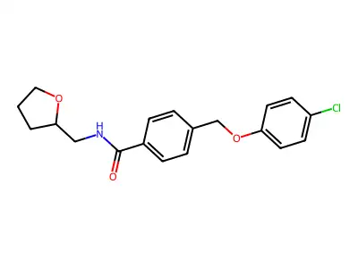 4-[(4-chlorophenoxy)methyl]-N-(tetrahydro-2-furanylmethyl)benzamide structure