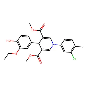 dimethyl 1-(3-chloro-4-methylphenyl)-4-(3-ethoxy-4-hydroxyphenyl)-1,4-dihydropyridine-3,5-dicarboxylate structure