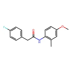 2-(4-fluorophenyl)-N-(4-methoxy-2-methylphenyl)acetamide structure