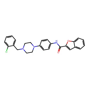 N-{4-[4-(2-chlorobenzyl)piperazin-1-yl]phenyl}-1-benzofuran-2-carboxamide structure