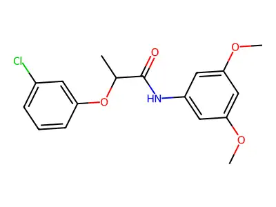 2-(3-chlorophenoxy)-N-(3,5-dimethoxyphenyl)propanamide structure
