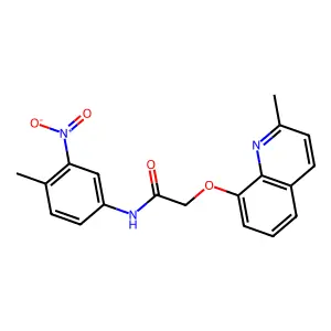 N-(4-methyl-3-nitrophenyl)-2-(2-methylquinolin-8-yl)oxyacetamide structure