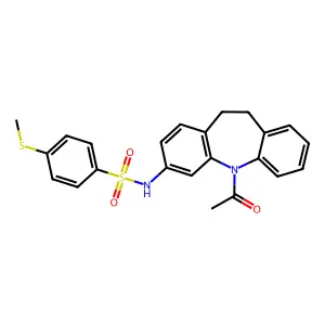 N-(11-acetyl-5,6-dihydrobenzo[b][1]benzazepin-2-yl)-4-methylsulfanylbenzenesulfonamide structure