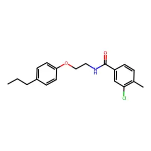 3-chloro-4-methyl-N-[2-(4-propylphenoxy)ethyl]benzamide structure
