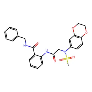 N-benzyl-2-[[2-[2,3-dihydro-1,4-benzodioxin-6-yl(methylsulfonyl)amino]acetyl]amino]benzamide structure