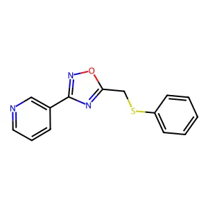 5-(Phenylsulfanylmethyl)-3-pyridin-3-yl-1,2,4-oxadiazole structure