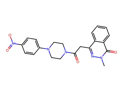 2-Methyl-4-[2-[4-(4-nitrophenyl)piperazin-1-yl]-2-oxoethyl]phthalazin-1-one structure