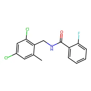 N-(2,4-dichloro-6-methylbenzyl)-2-fluorobenzamide structure