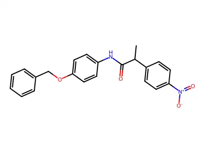 2-(4-nitrophenyl)-N-(4-phenylmethoxyphenyl)propanamide structure