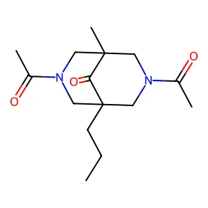 3,7-Diacetyl-1-methyl-5-propyl-3,7-diazabicyclo[3.3.1]nonan-9-one structure