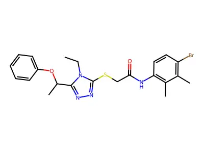 N-(4-bromo-2,3-dimethylphenyl)-2-[[4-ethyl-5-(1-phenoxyethyl)-1,2,4-triazol-3-yl]sulfanyl]acetamide structure