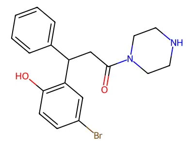 3-(5-Bromo-2-hydroxyphenyl)-3-phenyl-1-(piperazin-1-yl)propan-1-one structure