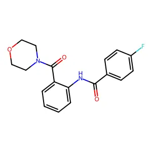 4-fluoro-N-[2-(morpholine-4-carbonyl)phenyl]benzamide structure
