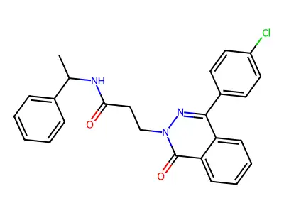 3-[4-(4-chlorophenyl)-1-oxophthalazin-2(1H)-yl]-N-(1-phenylethyl)propanamide structure