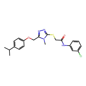 N-(3-chlorophenyl)-2-[(4-methyl-5-{[4-(propan-2-yl)phenoxy]methyl}-4H-1,2,4-triazol-3-yl)sulfanyl]acetamide structure