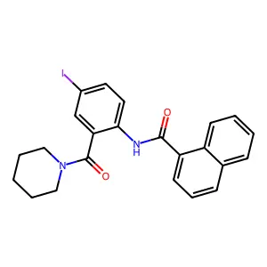 N-[4-iodo-2-(piperidine-1-carbonyl)phenyl]naphthalene-1-carboxamide structure